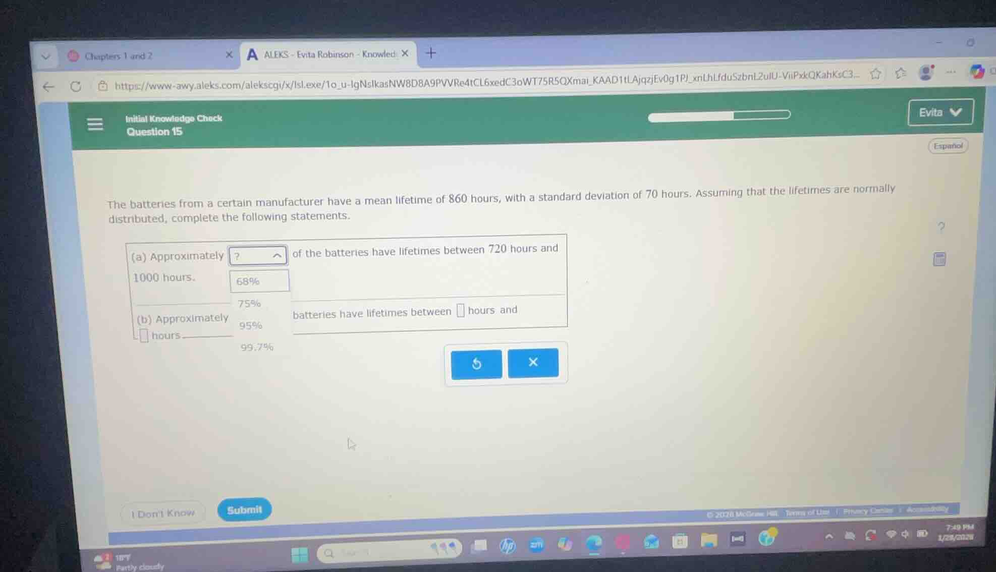 initial knowledge check question 15 the batteries from a certain manufa…
