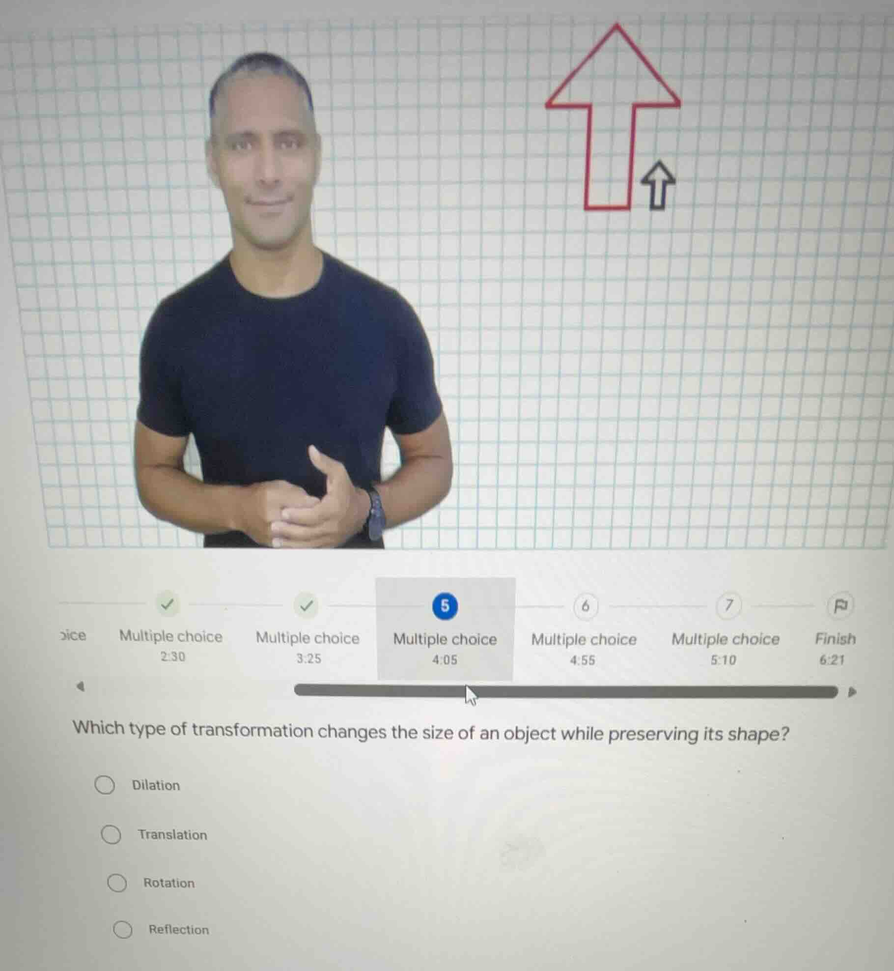 which type of transformation changes the size of an object while preser…