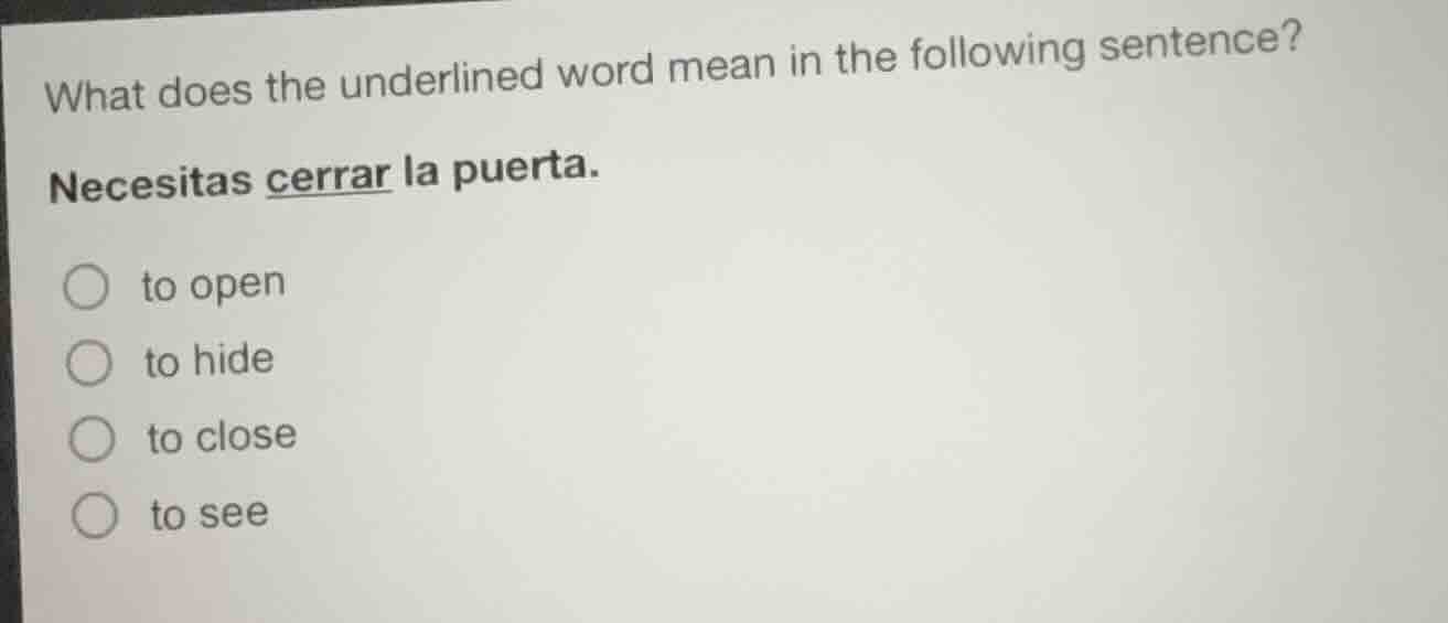 what does the underlined word mean in the following sentence? necesitas…