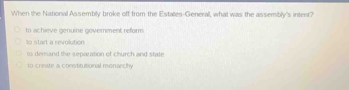 when the national assembly broke off from the estates - general, what w…