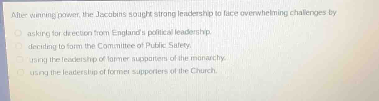 after winning power, the jacobins sought strong leadership to face over…