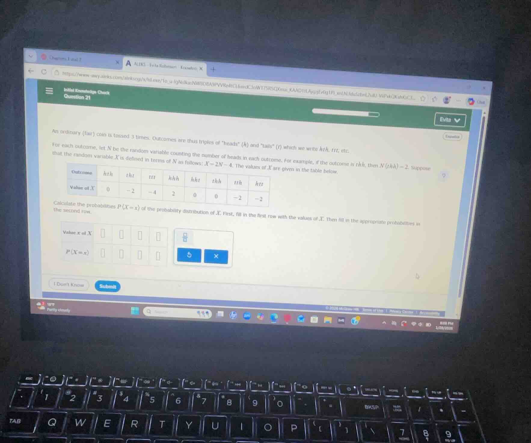 initial knowledge check question 21 an ordinary (fair) coin is tossed 3…