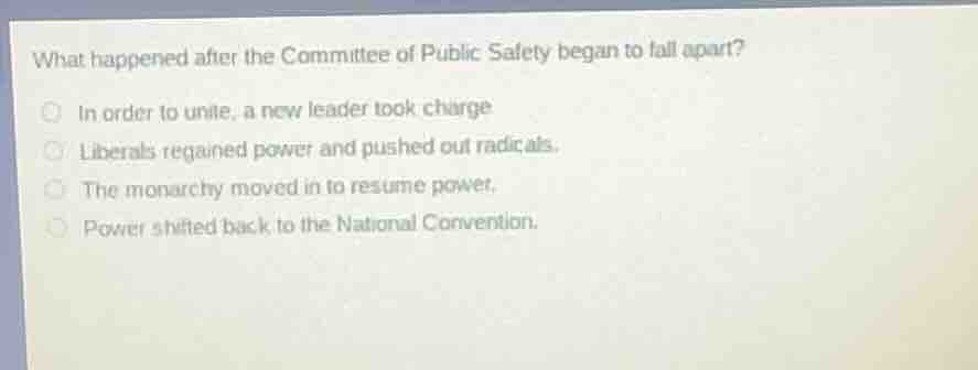 what happened after the committee of public safety began to fall apart?…