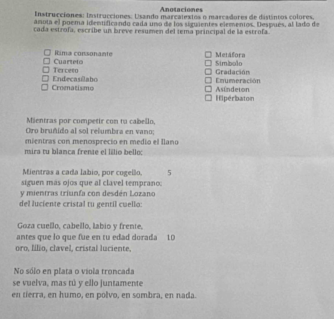 anotaciones instrucciones: instrucciones: usando marcatextos o marcador…