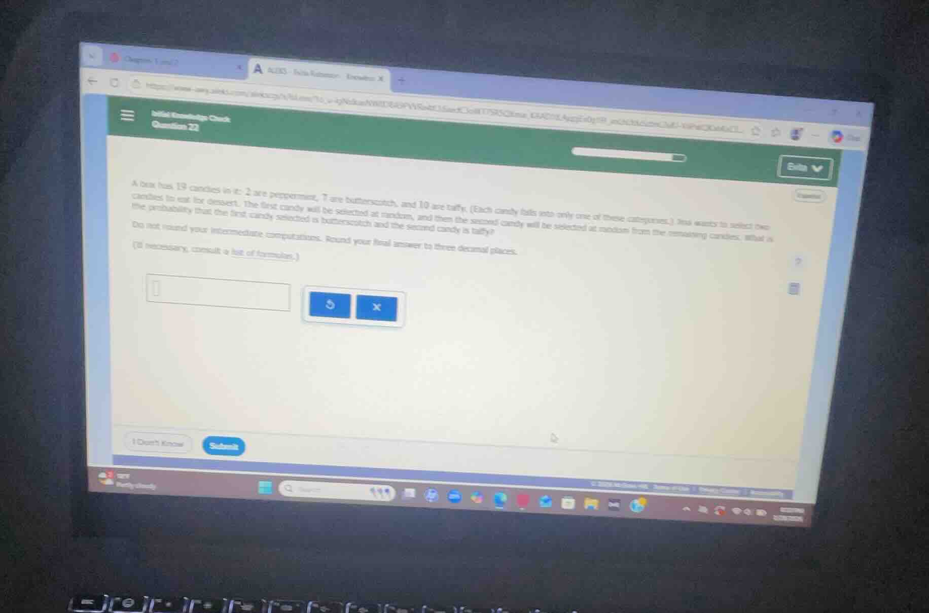 a box has 19 candies in it: 2 are peppermint, 7 are butterscotch, and 1…