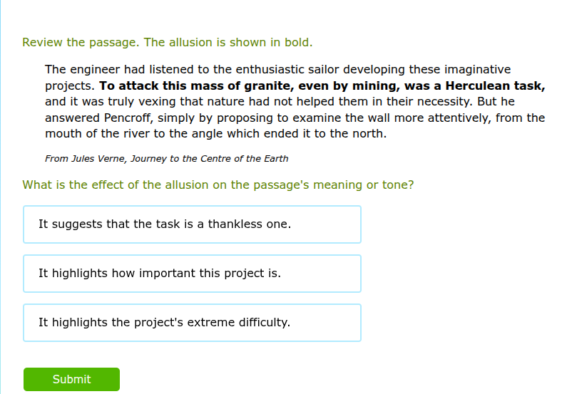 review the passage. the allusion is shown in bold. the engineer had lis…
