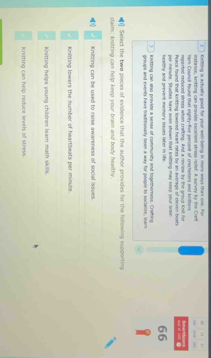 select the two pieces of evidence that the author provides for the foll…