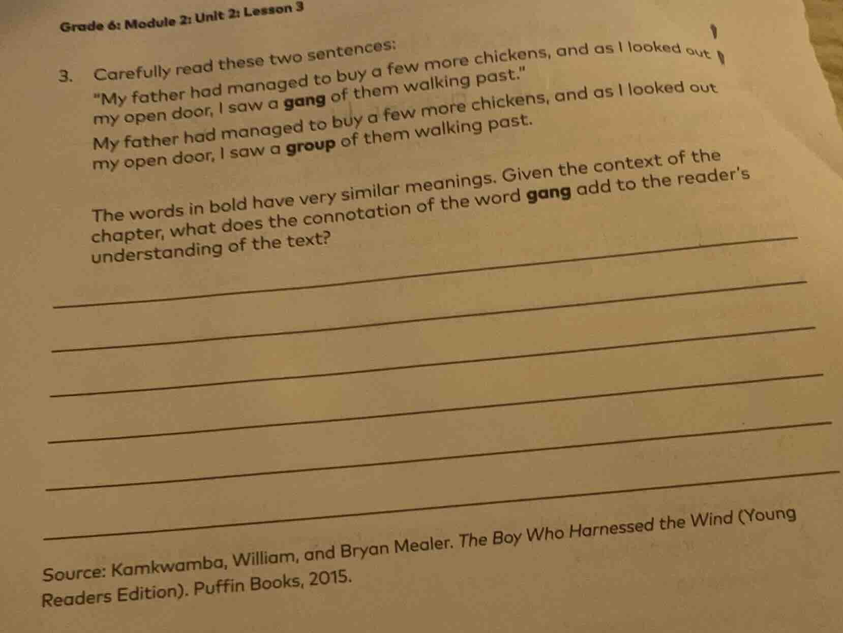 grade 6: module 2: unit 2: lesson 3 3. carefully read these two sentenc…