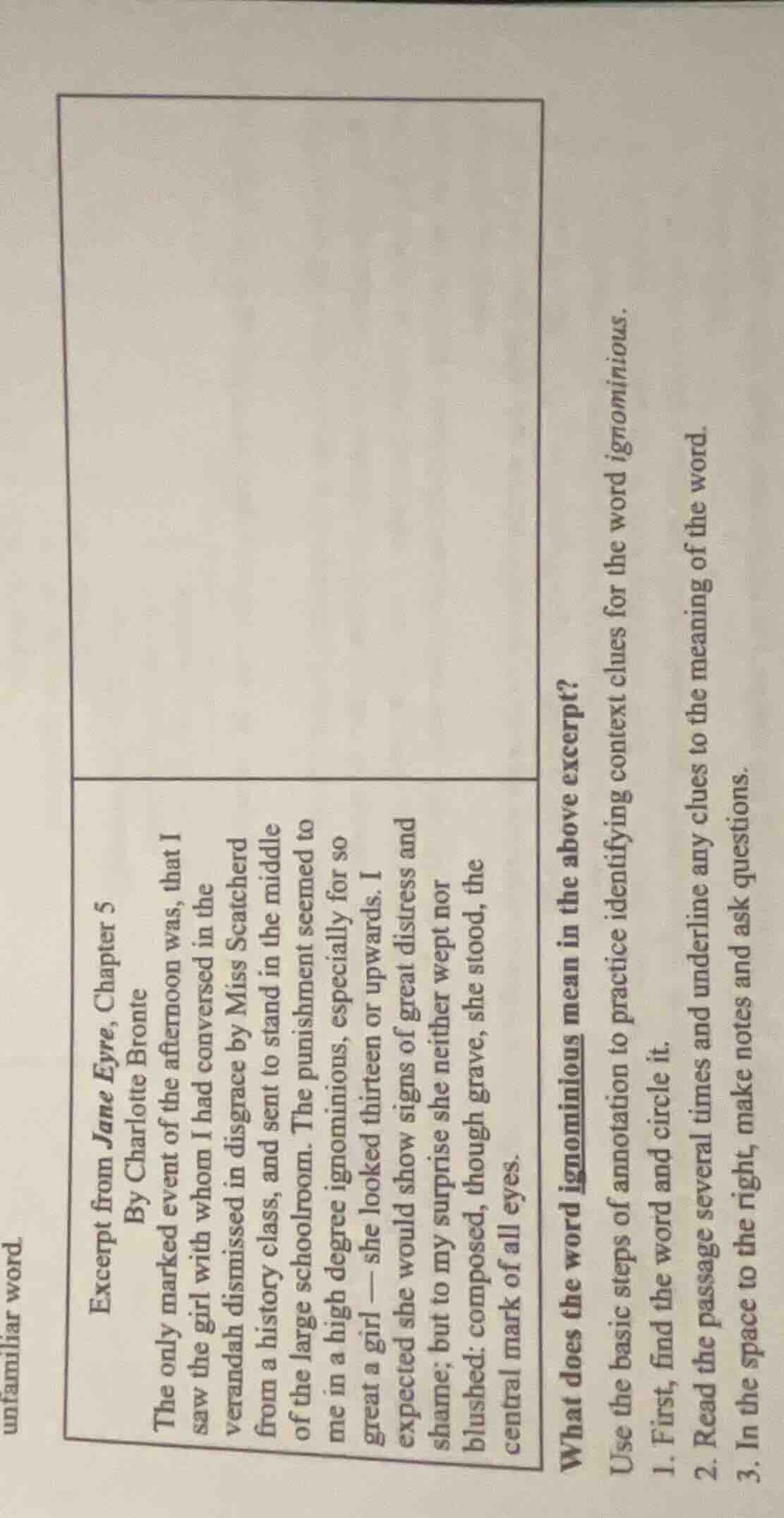 unfamiliar word excerpt from jane eyre, chapter 5 by charlotte bronte t…