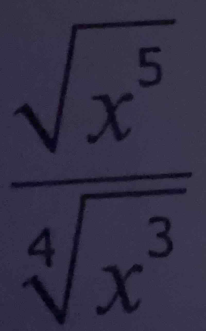 (\frac{sqrt{x^5}}{sqrt4{x^3}})