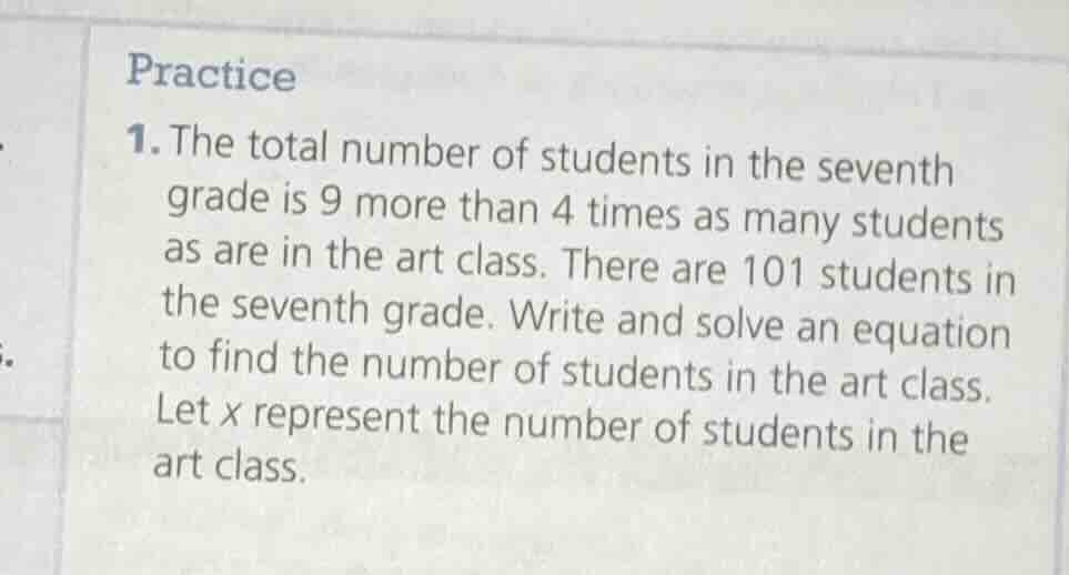 practice 1. the total number of students in the seventh grade is 9 more…