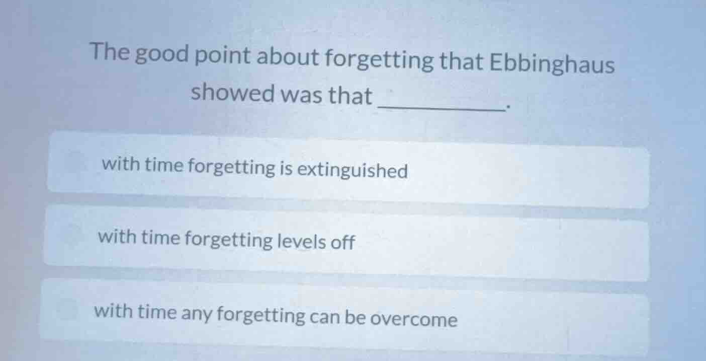 the good point about forgetting that ebbinghaus showed was that _______…