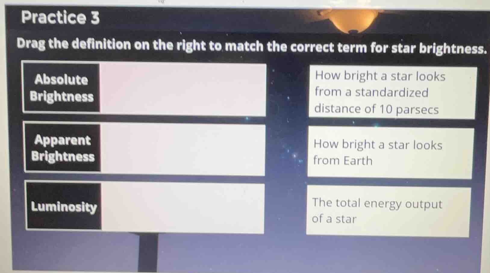 practice 3 drag the definition on the right to match the correct term f…