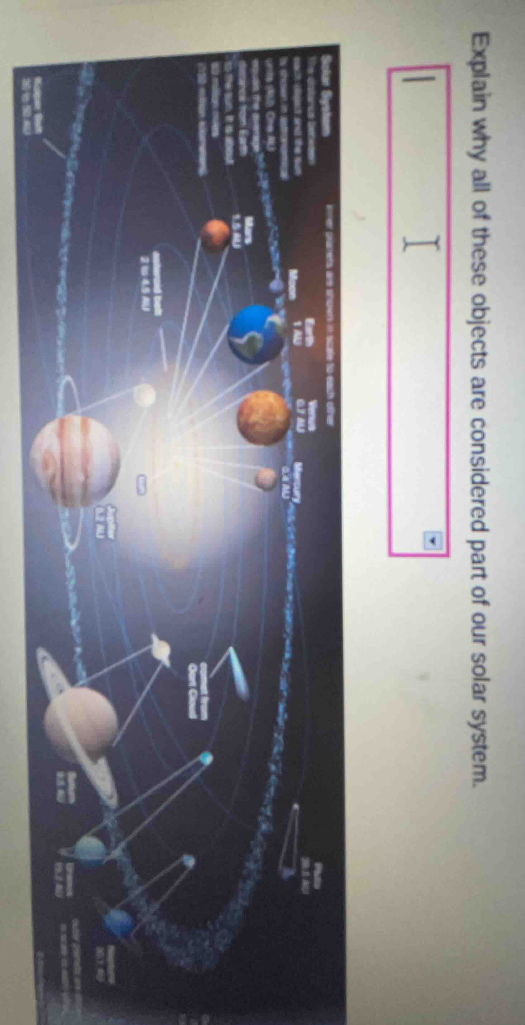explain why all of these objects are considered part of our solar syste…