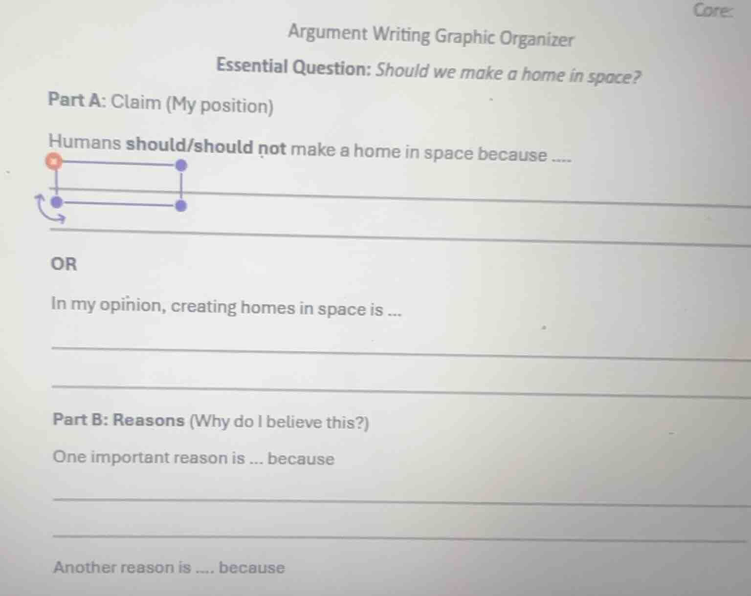 argument writing graphic organizer essential question: should we make a…