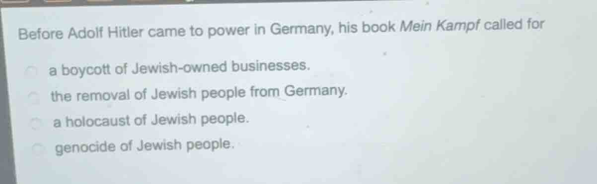 before adolf hitler came to power in germany, his book mein kampf calle…