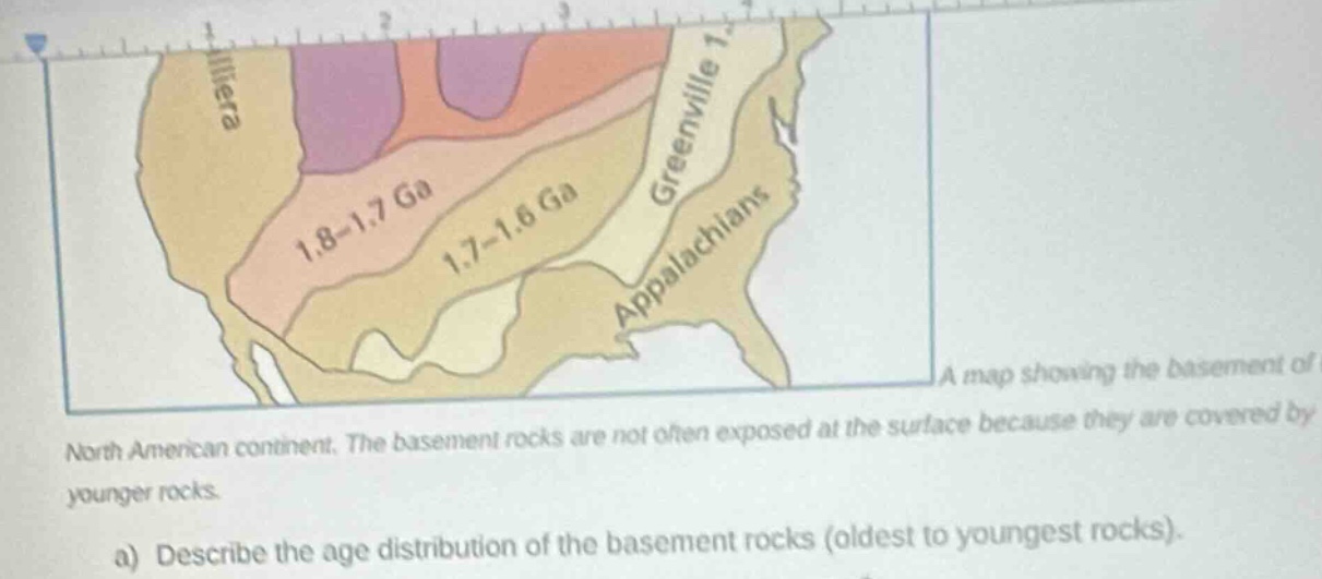 a map showing the basement of north american continent. the basement ro…