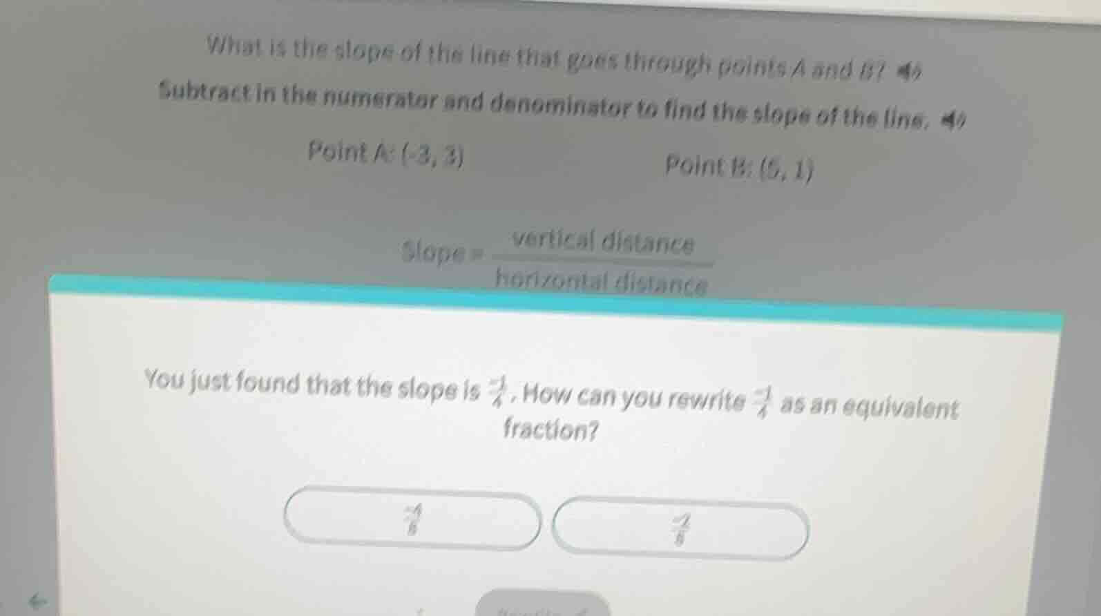 what is the slope of the line that goes through points a and b? subtrac…