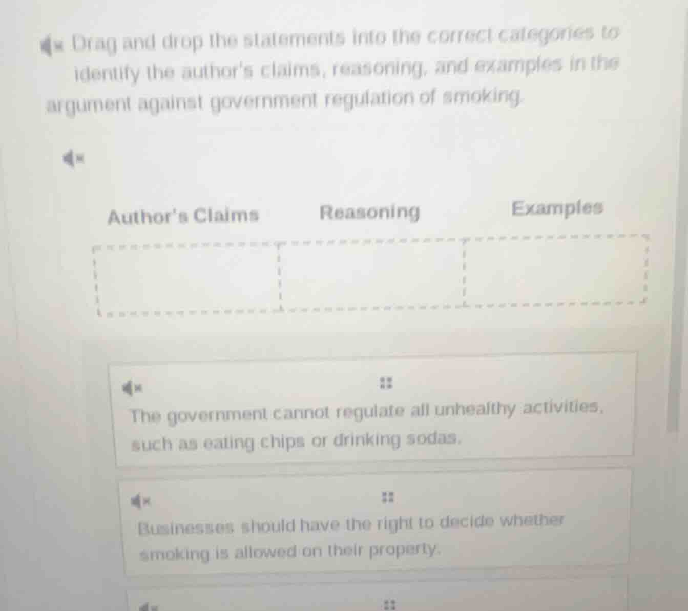 drag and drop the statements into the correct categories to identify th…