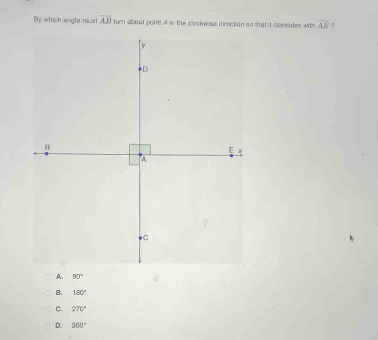 by which angle must \\(\\overline{ab}\\) turn about point \\(a\\) in th…