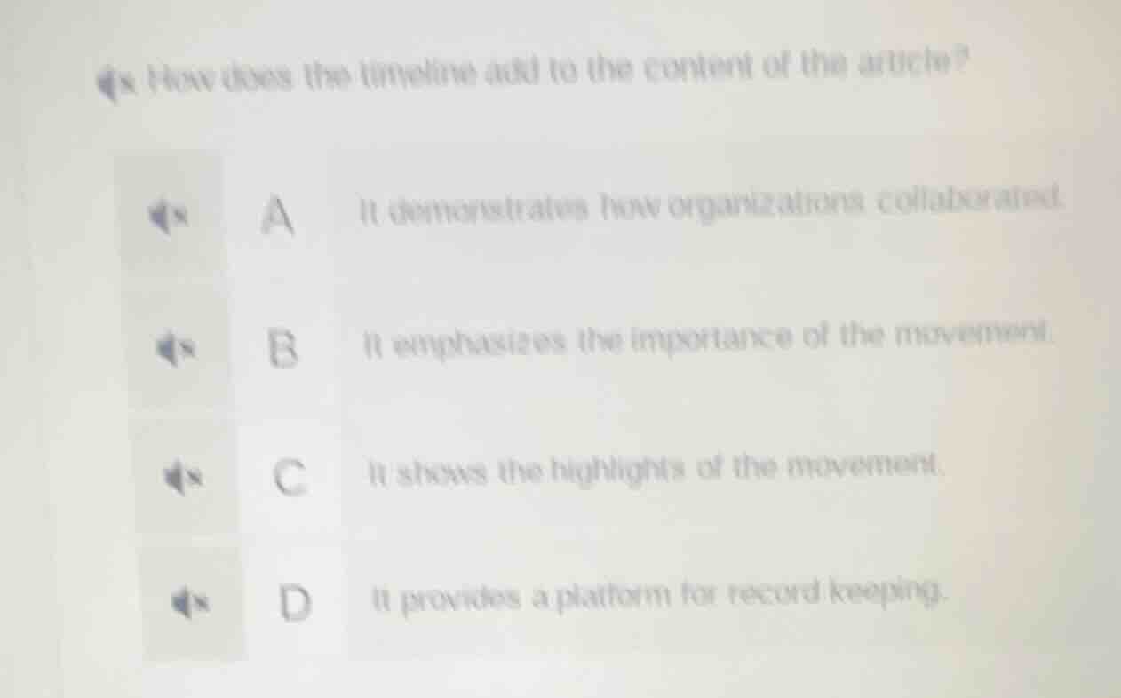 how does the timeline add to the content of the article? a it demonstra…