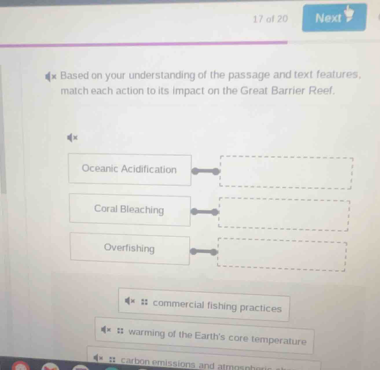 based on your understanding of the passage and text features, match eac…