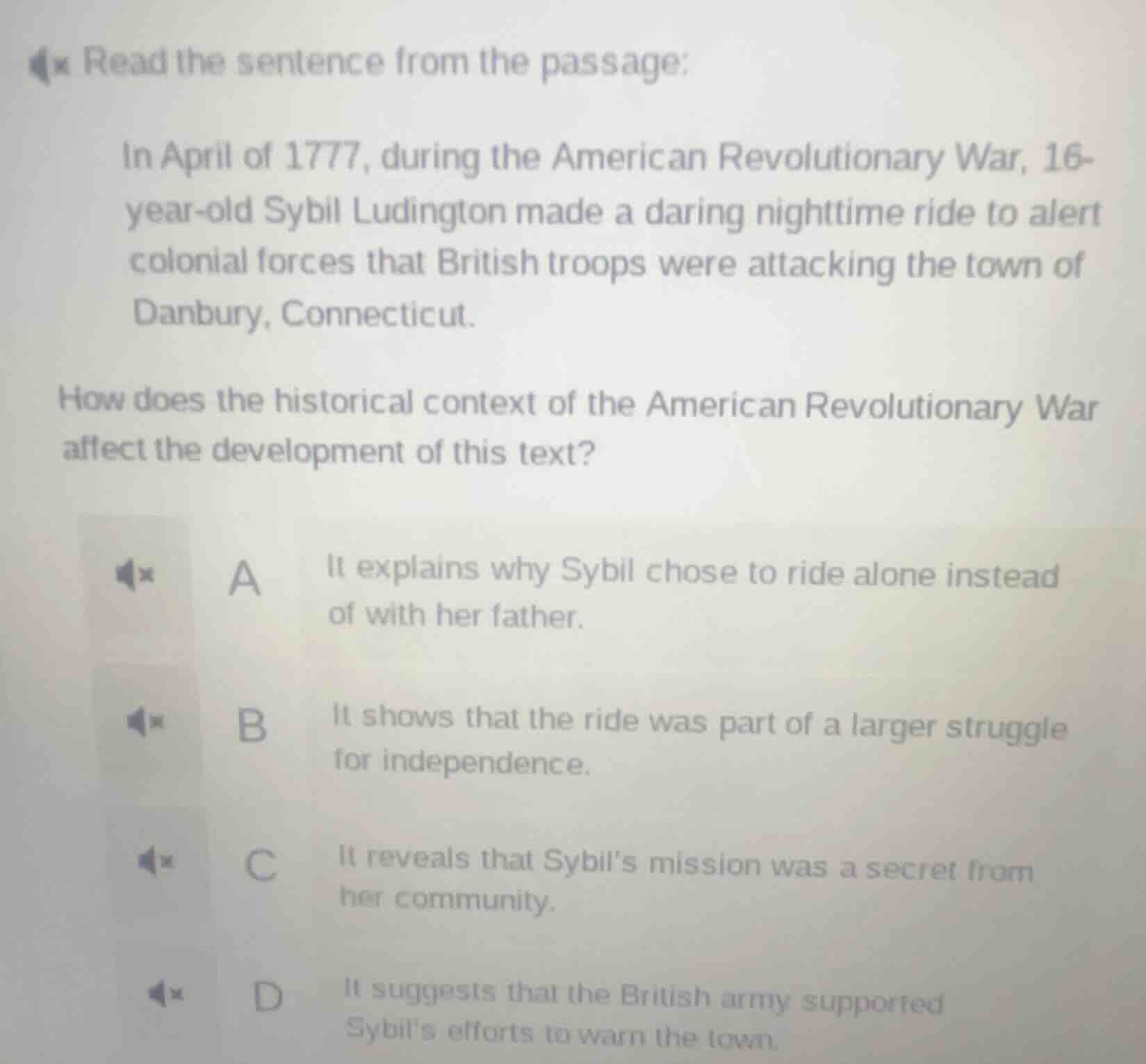 read the sentence from the passage: in april of 1777, during the americ…