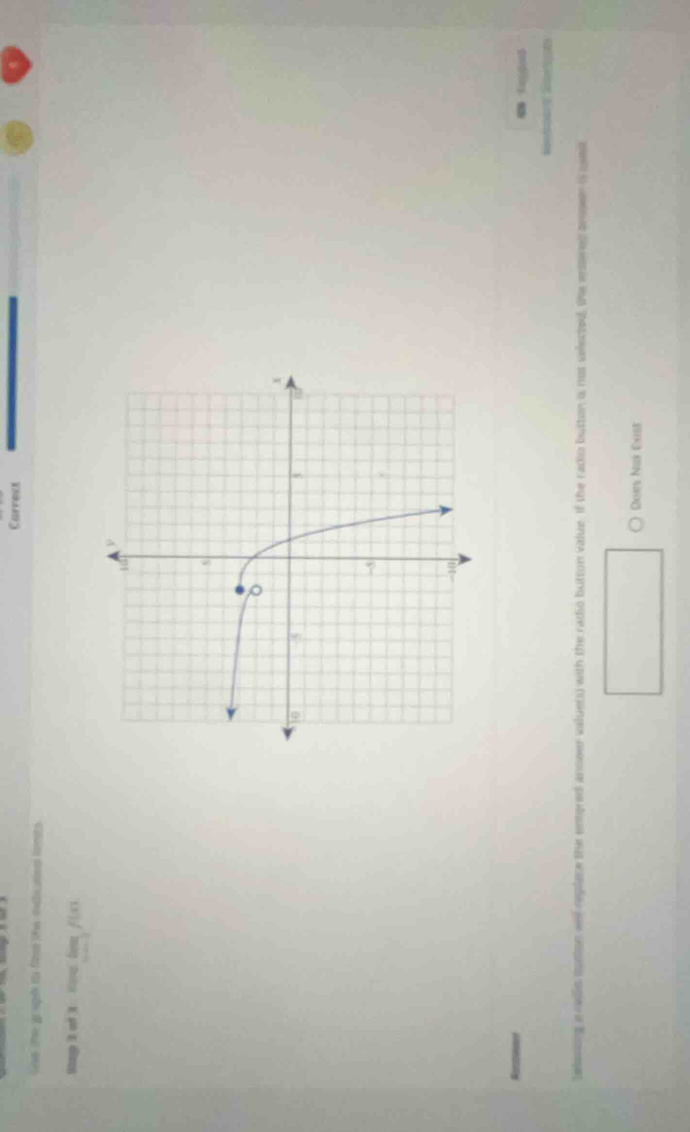 the image shows a coordinate grid with a graph of a function. there is …