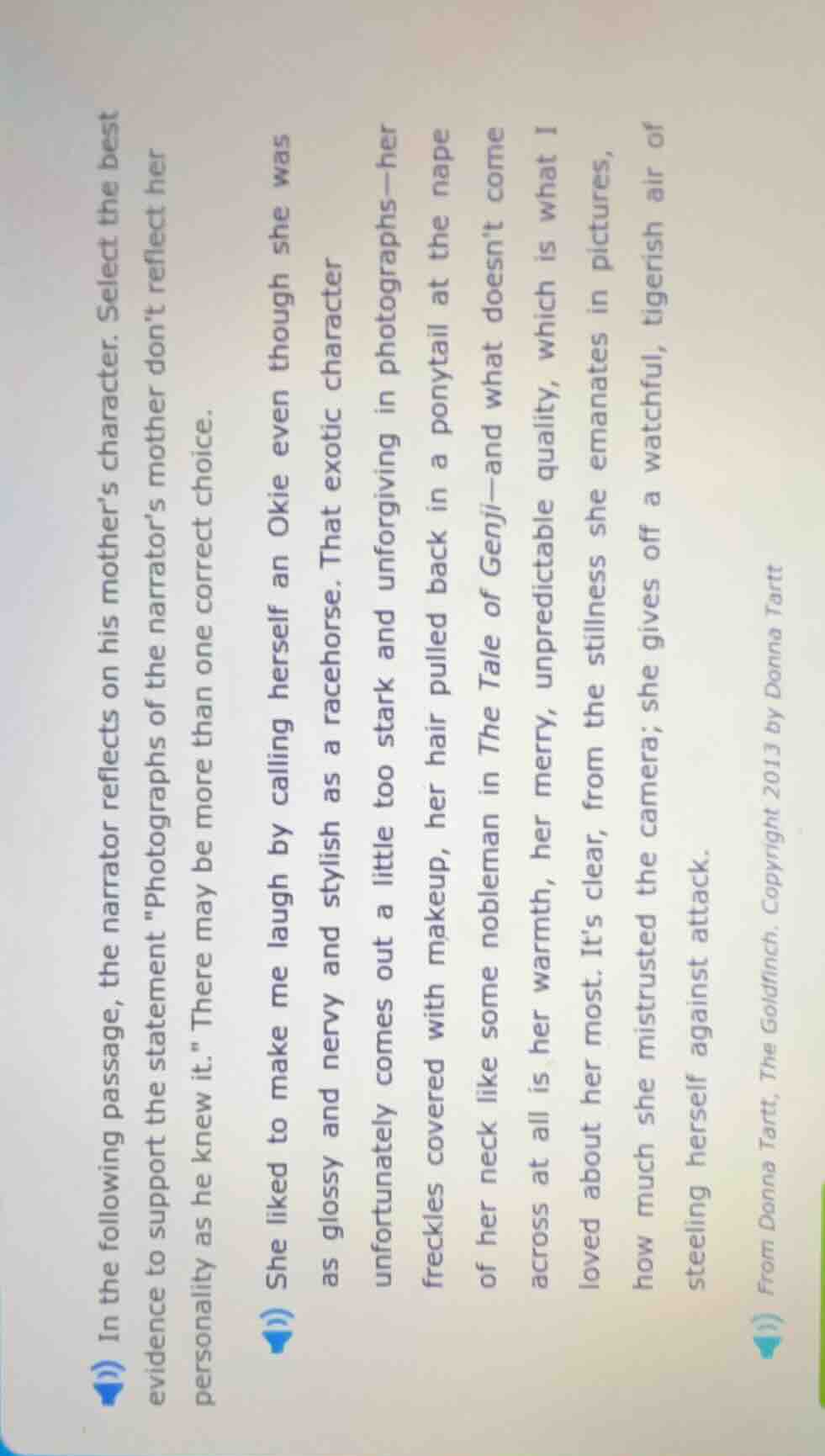 in the following passage, the narrator reflects on his mothers characte…