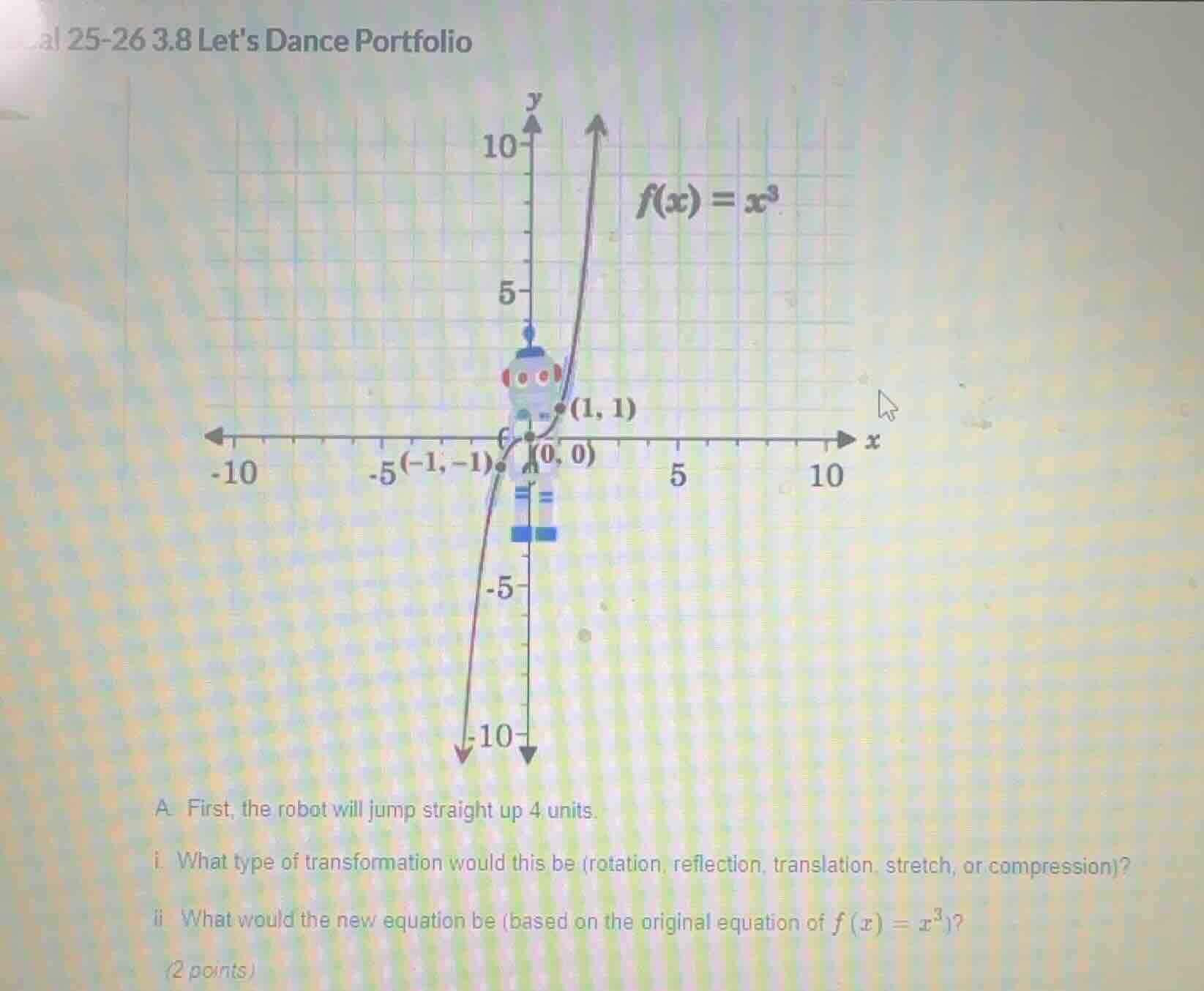 al 25-26 3.8 lets dance portfolio a. first, the robot will jump straigh…