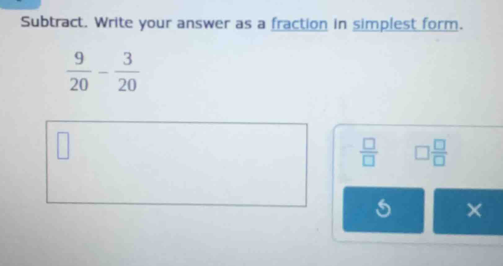 subtract. write your answer as a fraction in simplest form.\\(\\frac{9}…