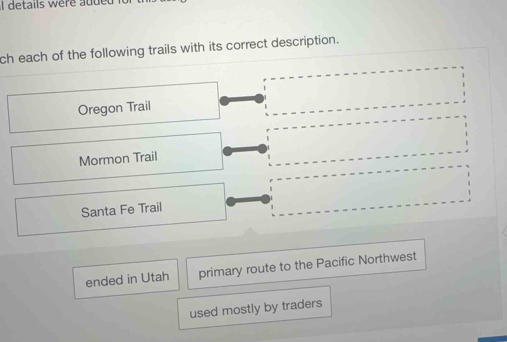 ch each of the following trails with its correct description. oregon tr…