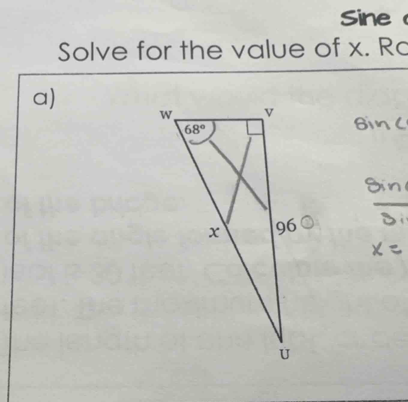 solve for the value of x. rc a)