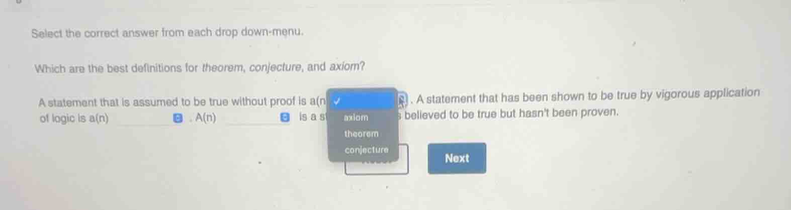 select the correct answer from each drop down - menu. which are the bes…