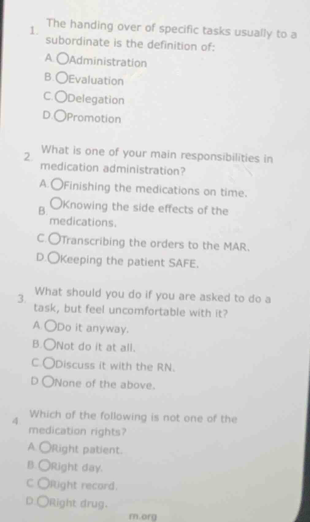 1. the handing over of specific tasks usually to a subordinate is the d…
