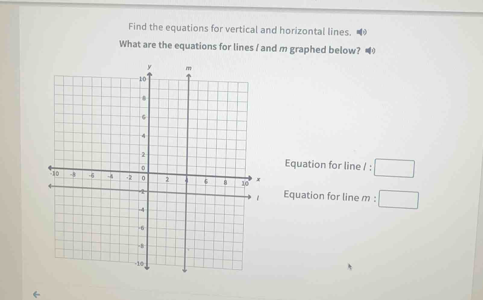 find the equations for vertical and horizontal lines. what are the equa…