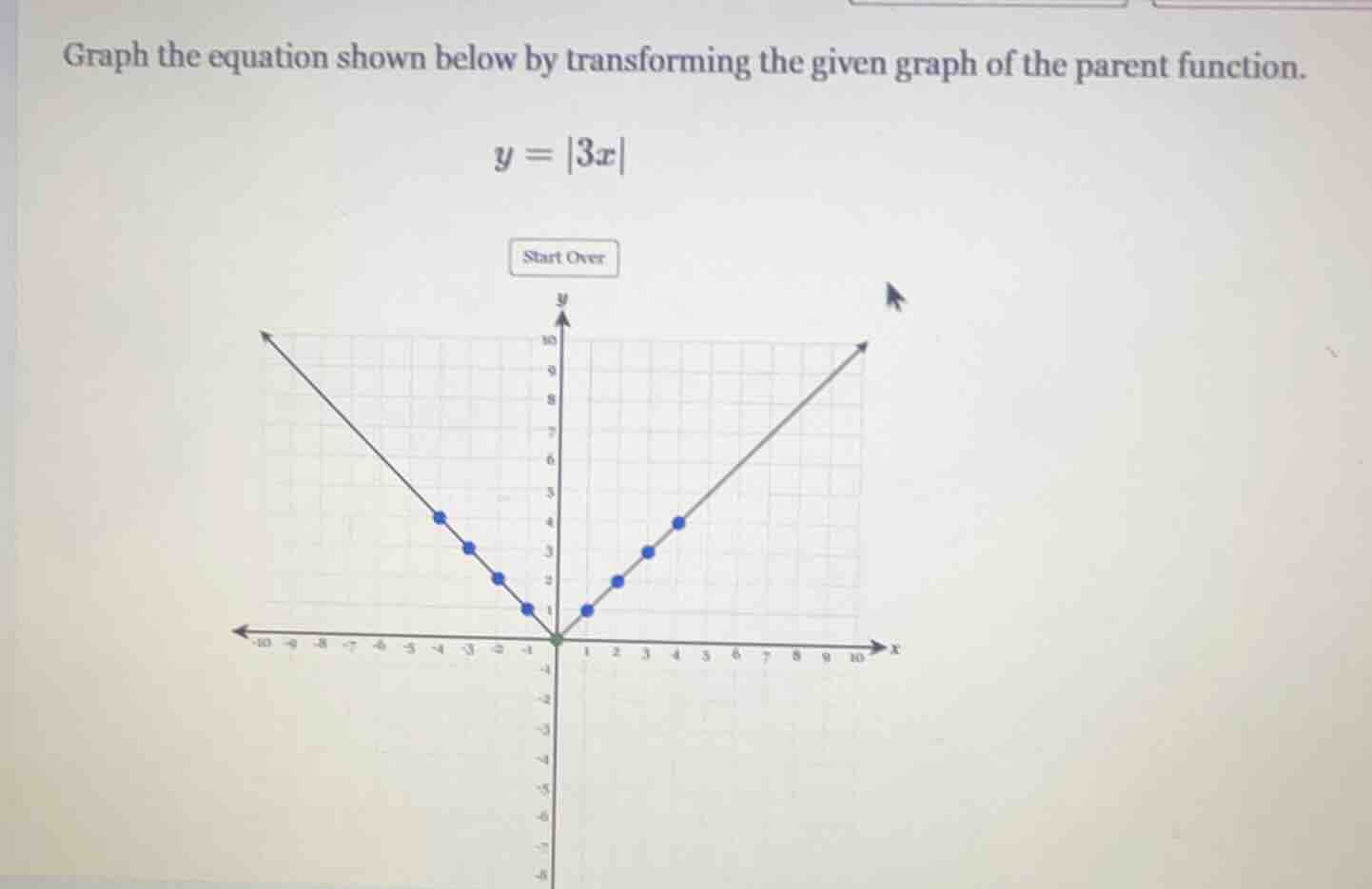 graph the equation shown below by transforming the given graph of the p…