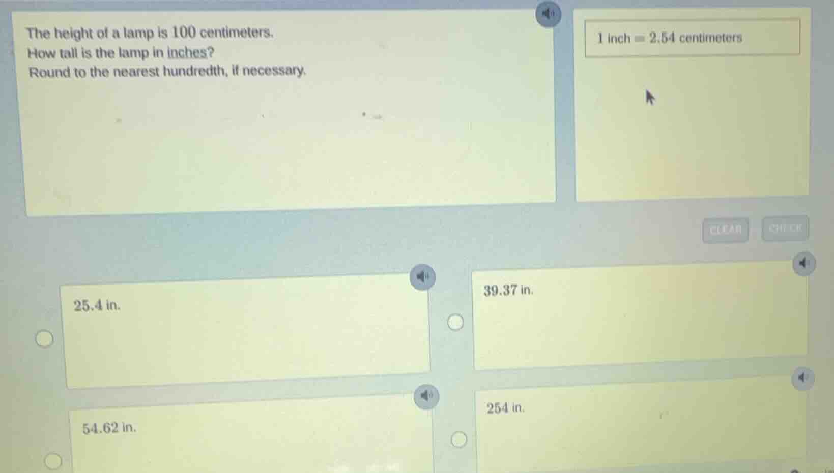 the height of a lamp is 100 centimeters. how tall is the lamp in inches…