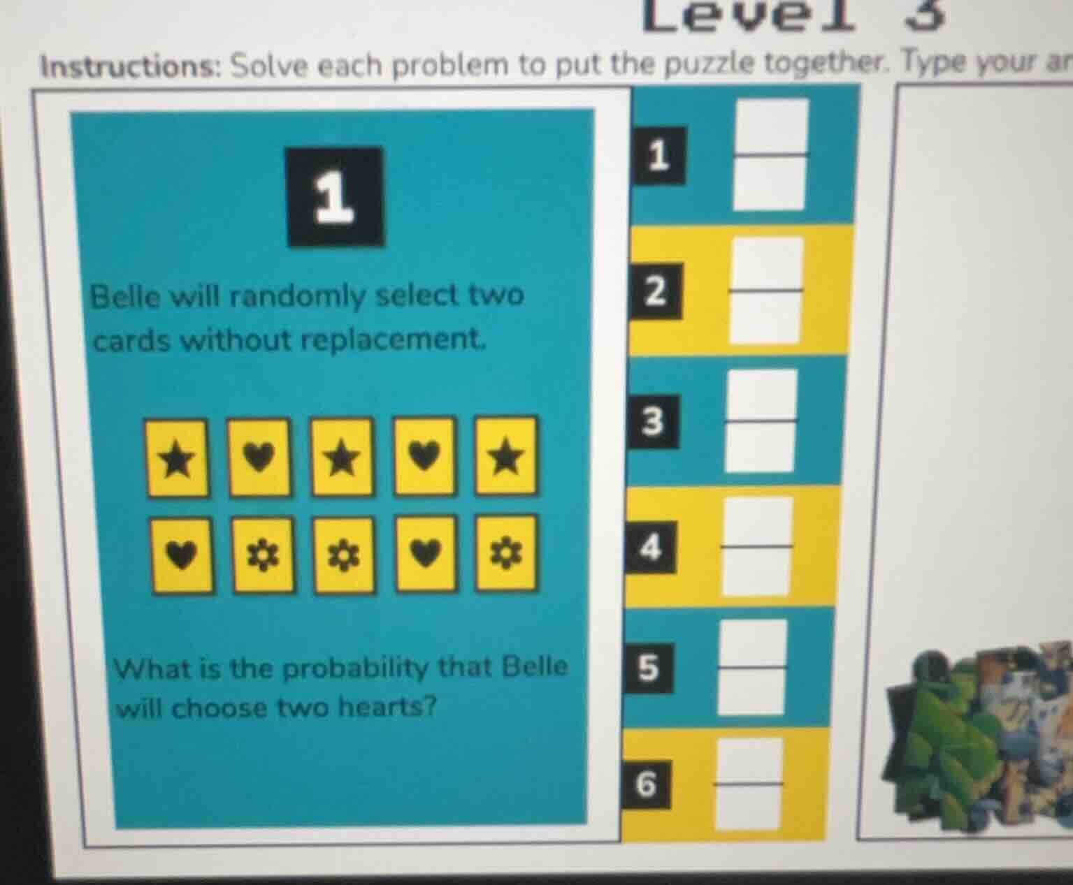 instructions: solve each problem to put the puzzle together. type your …