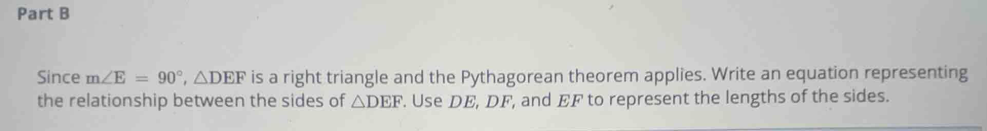 part b since ( mangle e = 90^circ ), ( \triangle def ) is a right trian…