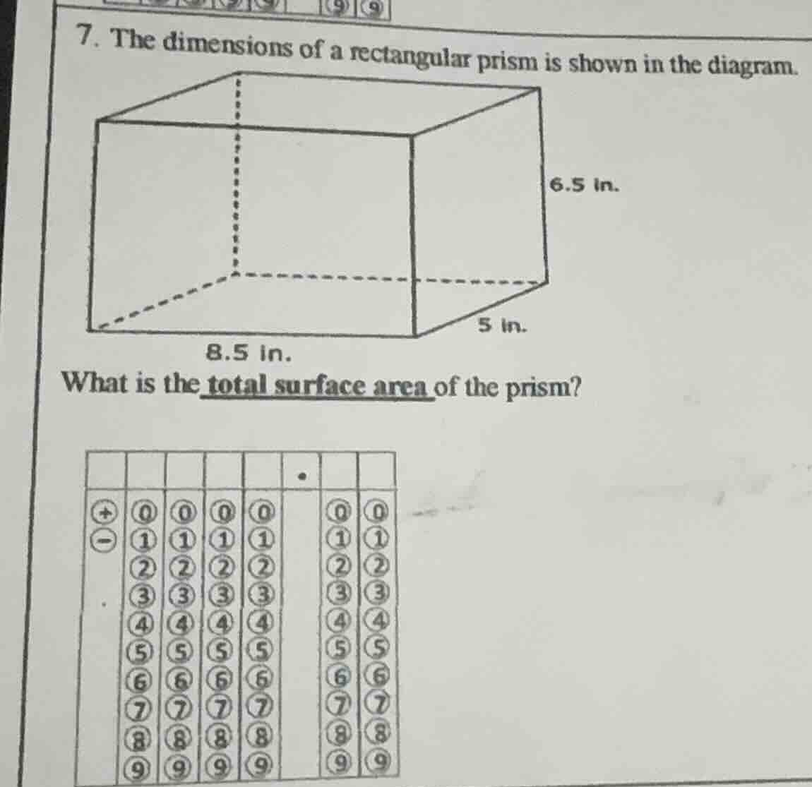 7. the dimensions of a rectangular prism is shown in the diagram. what …