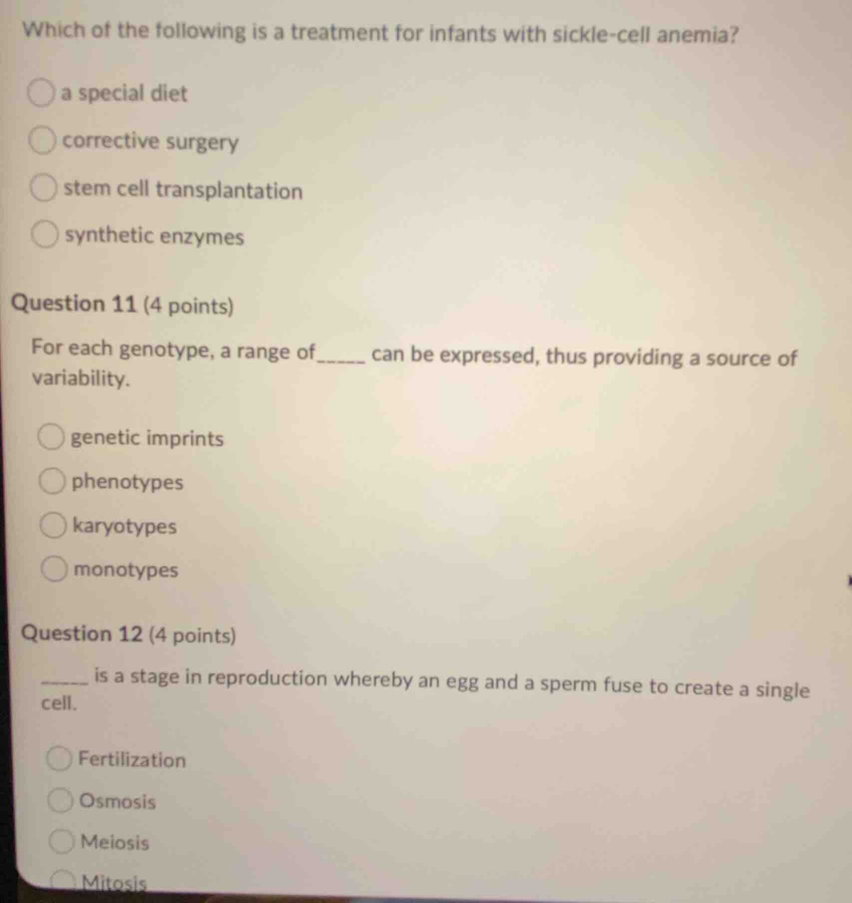 which of the following is a treatment for infants with sickle - cell an…