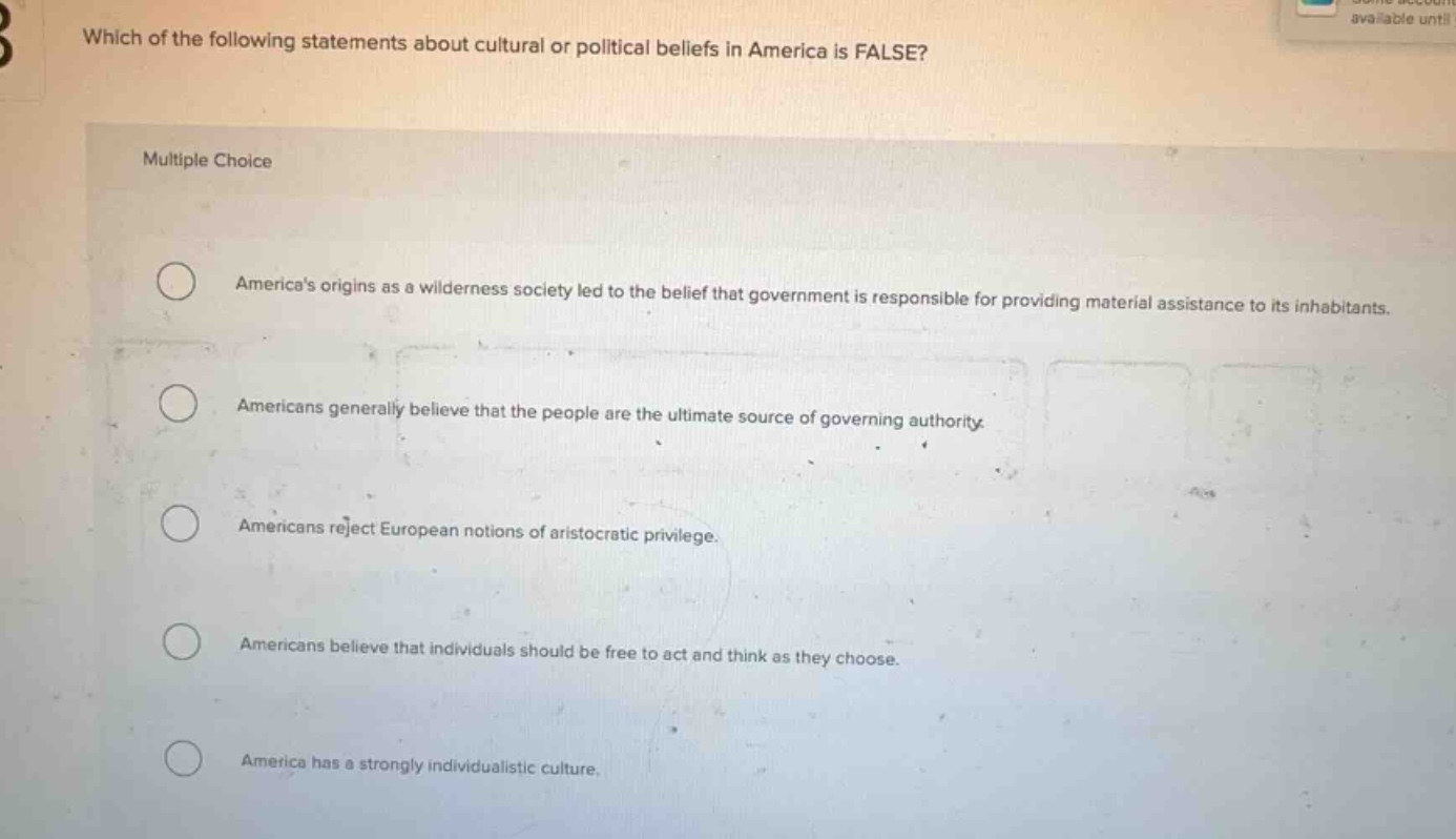 which of the following statements about cultural or political beliefs i…