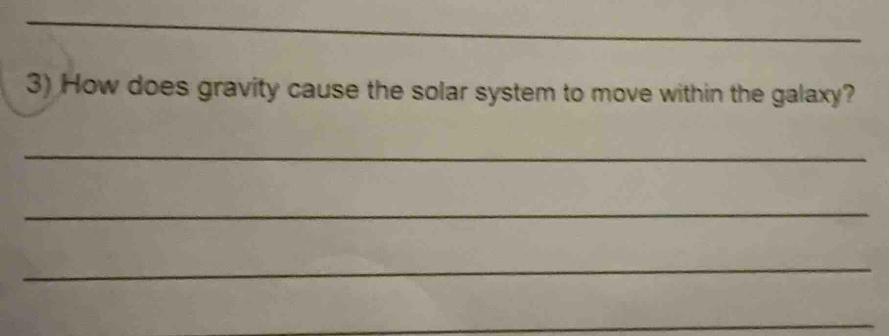 3) how does gravity cause the solar system to move within the galaxy?