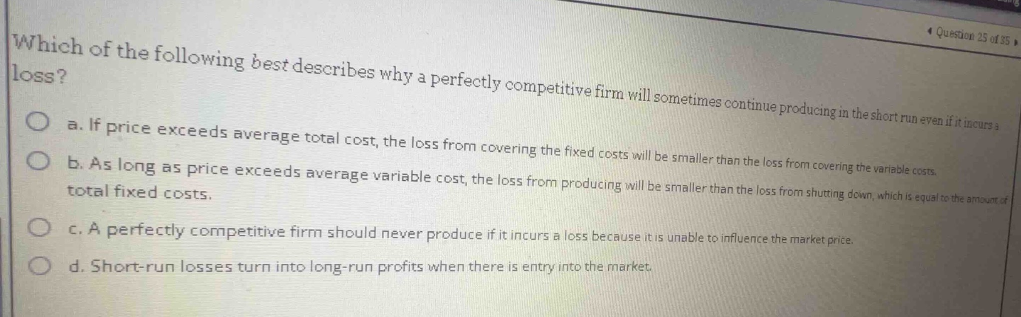 which of the following best describes why a perfectly competitive firm …