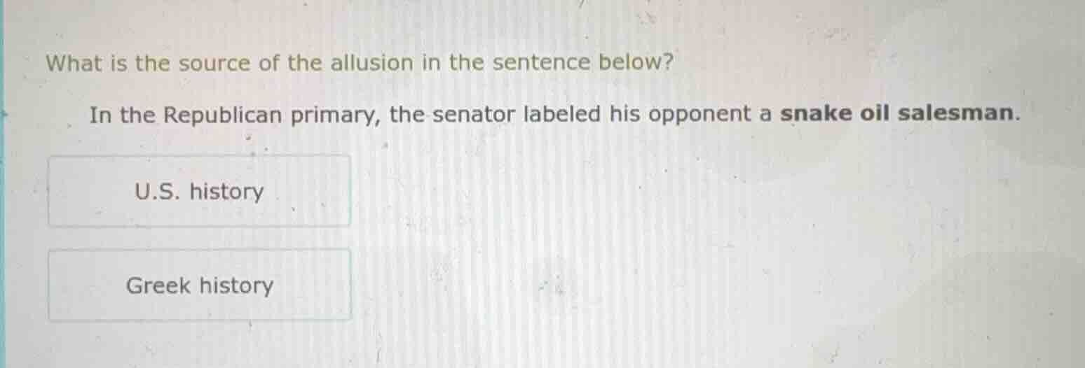 what is the source of the allusion in the sentence below? in the republ…