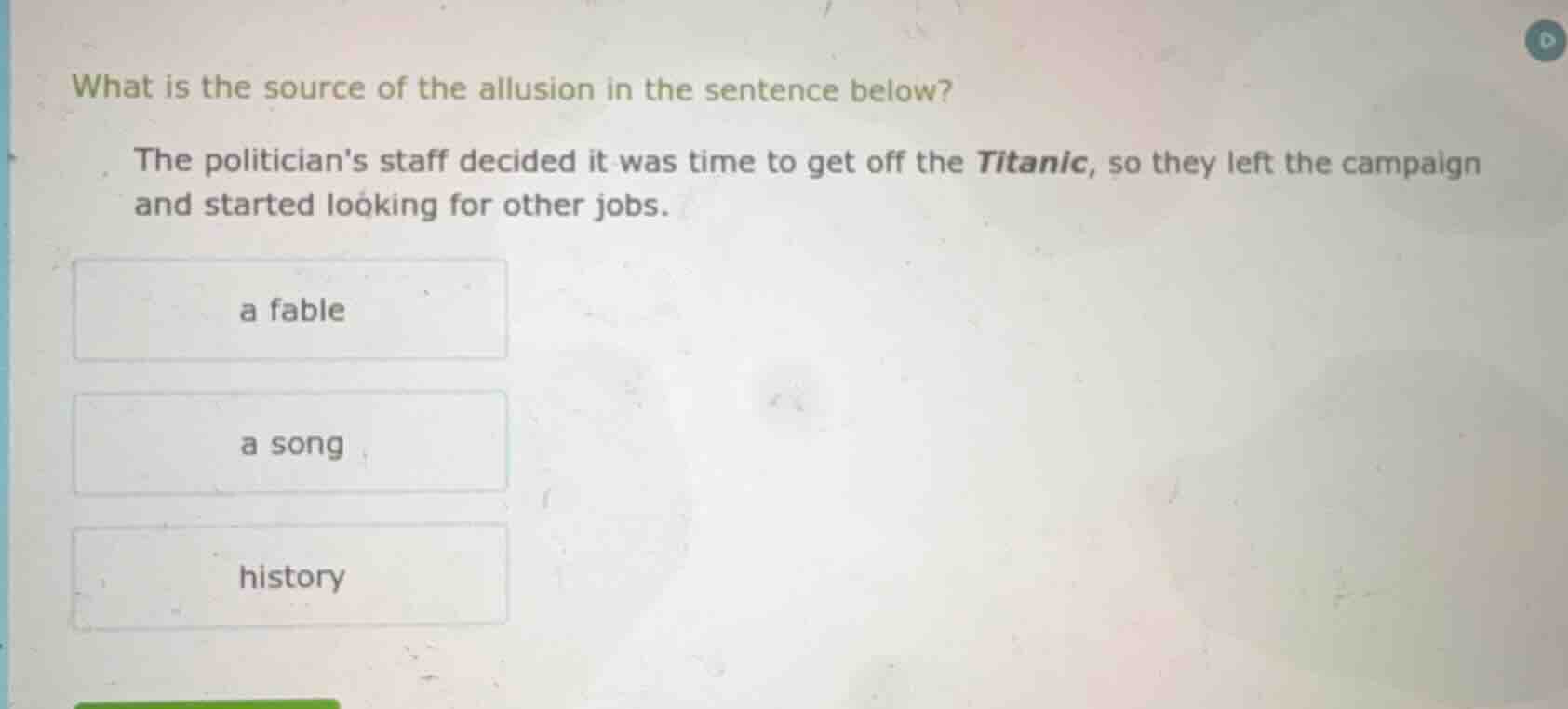 what is the source of the allusion in the sentence below? the politicia…