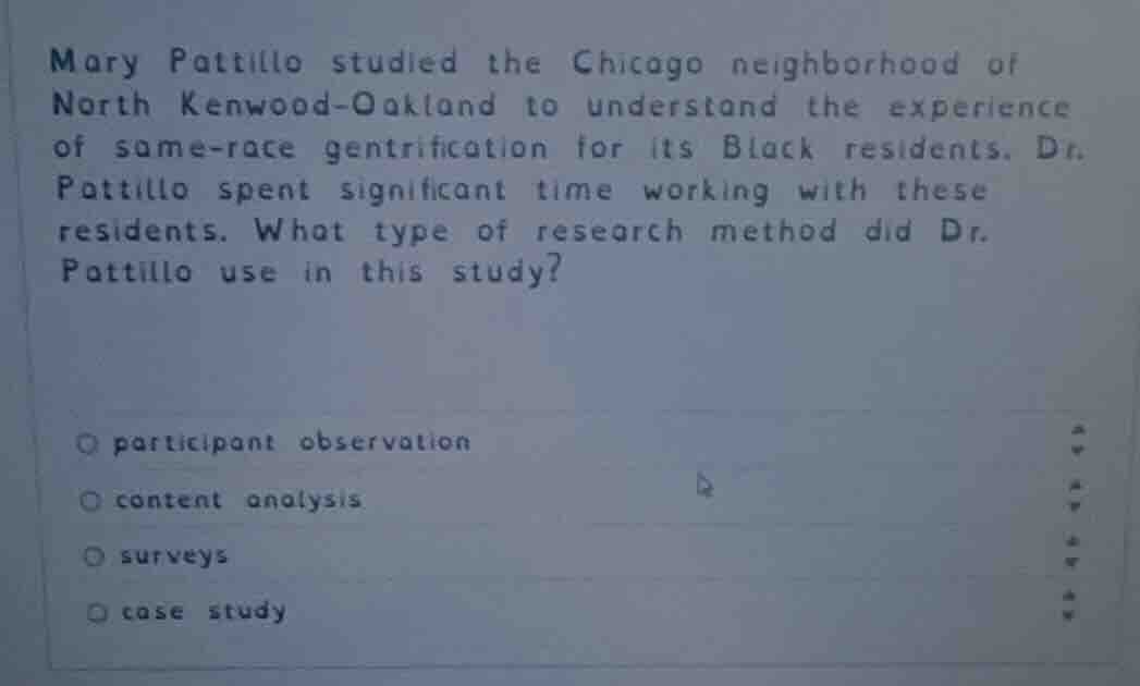 mary pattillo studied the chicago neighborhood of north kenwood - oakla…
