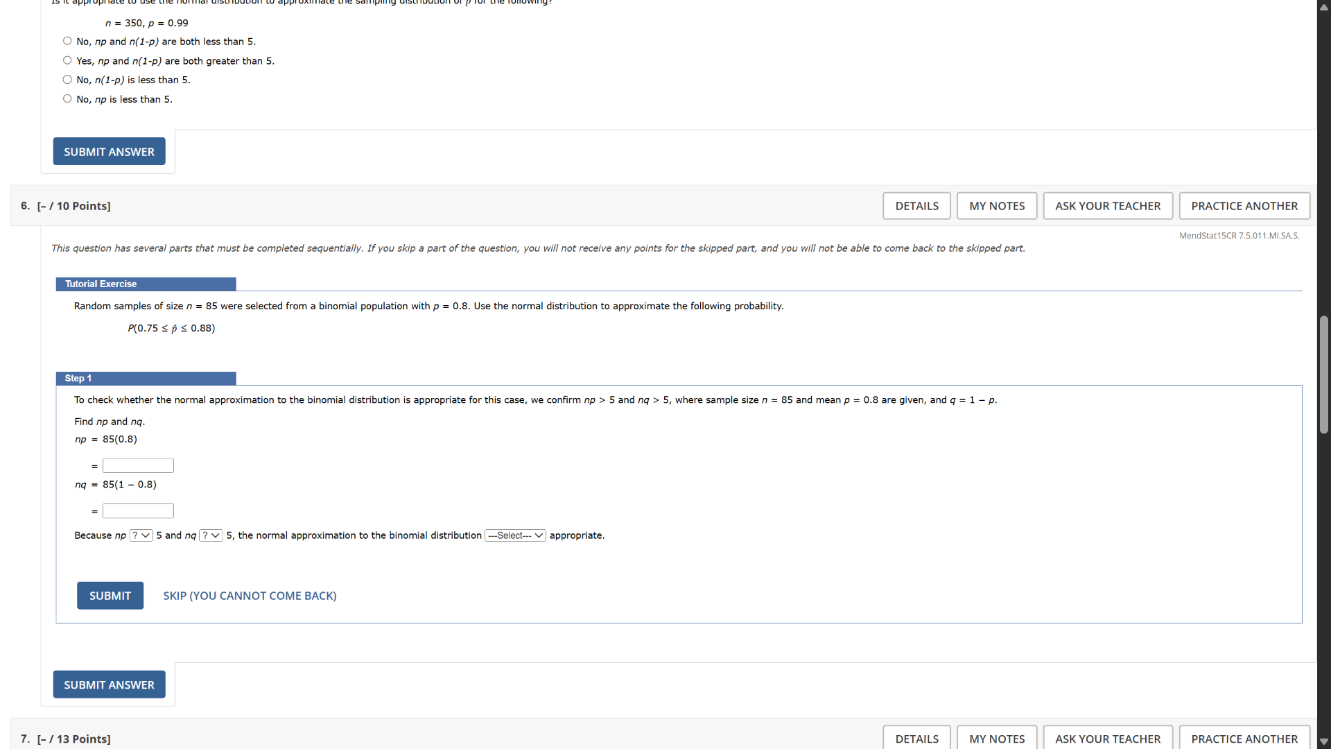 is it appropriate to use the normal distribution to approximate the sam…
