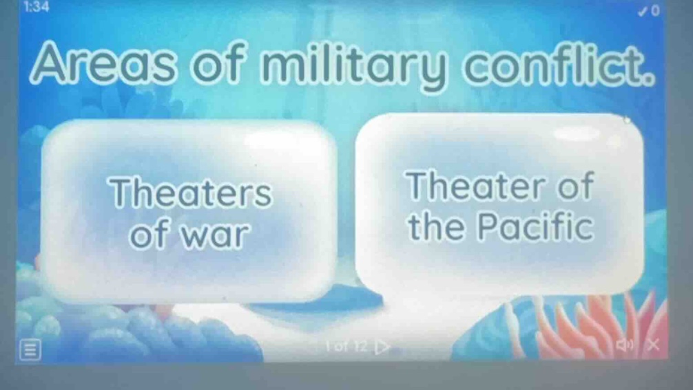 areas of military conflict. theaters of war theater of the pacific